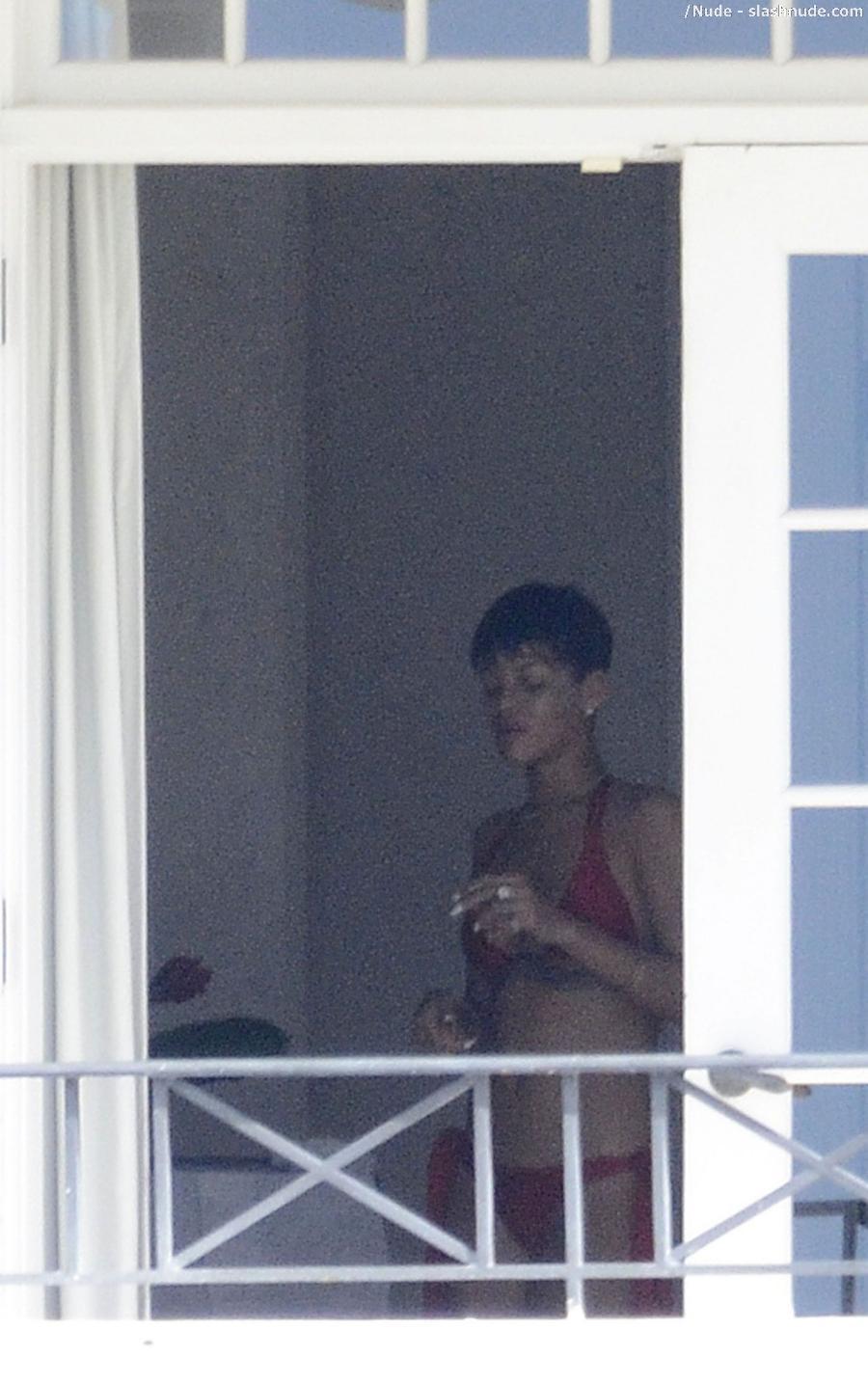 Rihanna Nude In Bedroom Changing Out Of Her Bikini 12