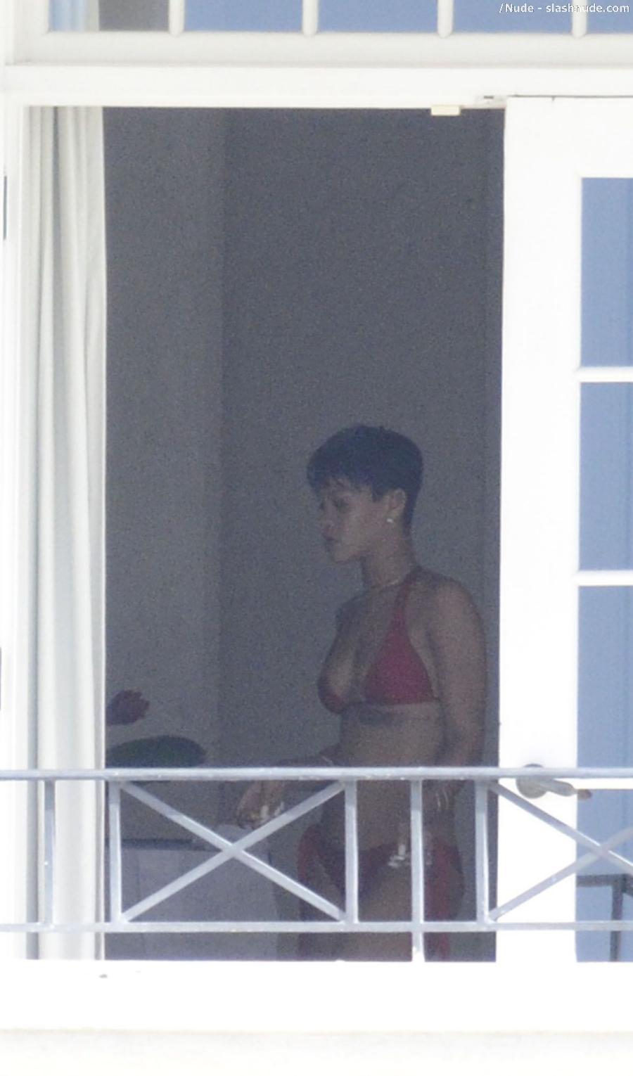 Rihanna Nude In Bedroom Changing Out Of Her Bikini 13