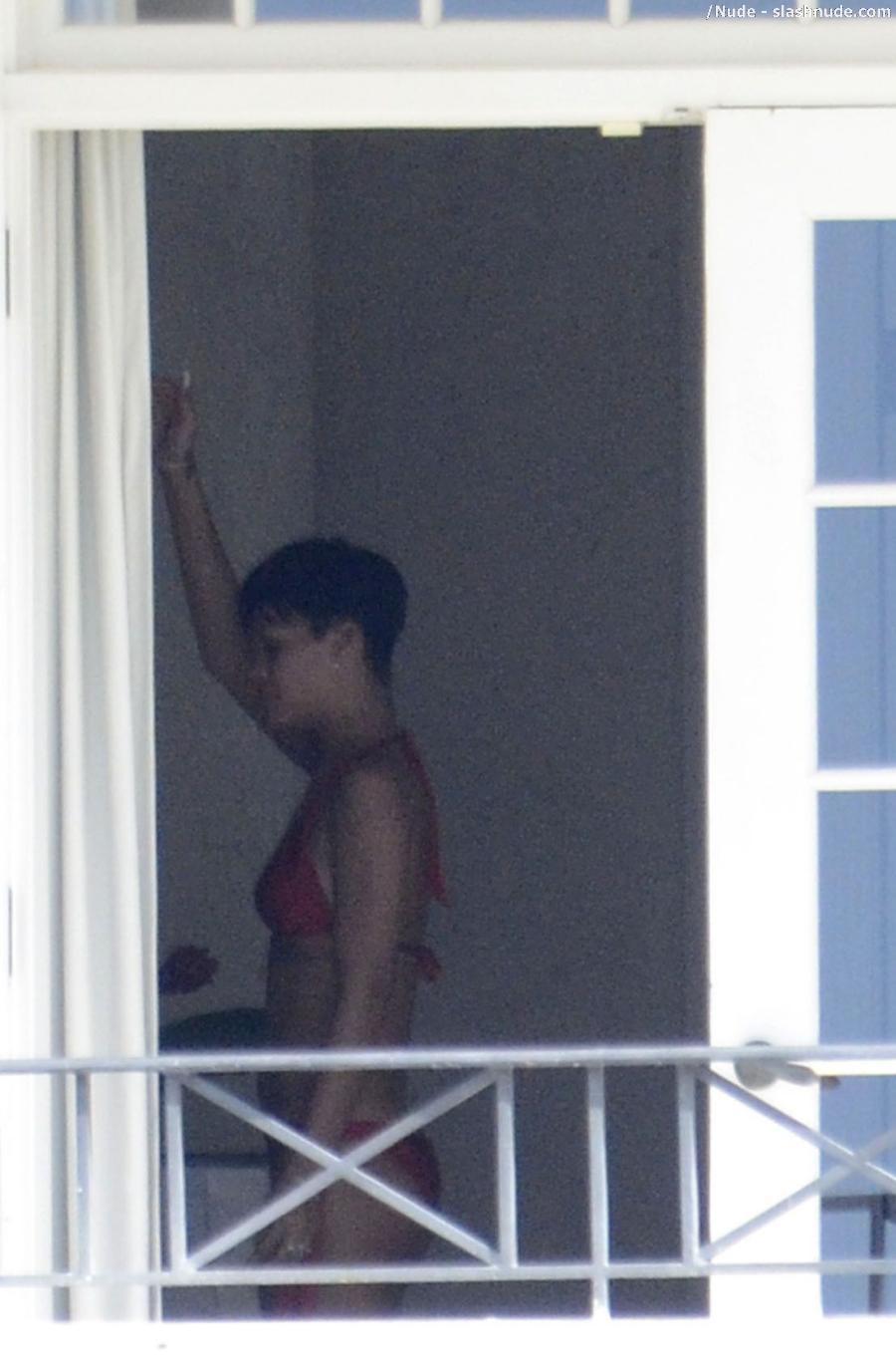 Rihanna Nude In Bedroom Changing Out Of Her Bikini 15
