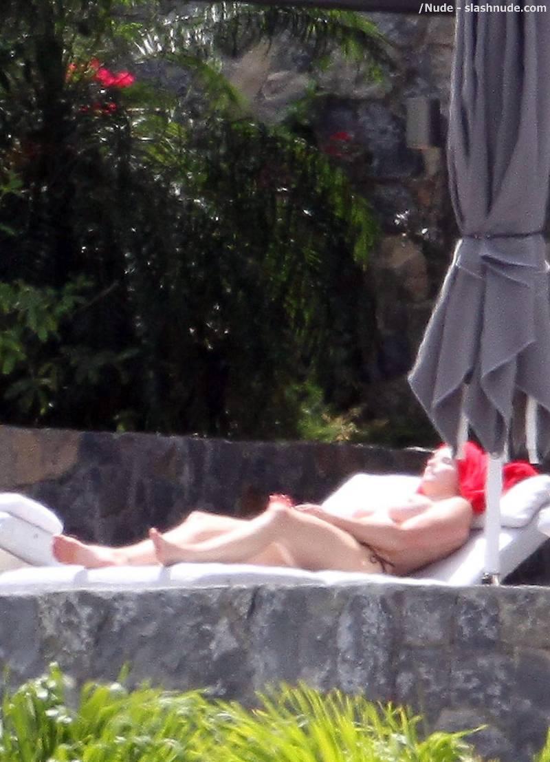 Stephanie Seymour Topless Sunbathing On Holiday 6