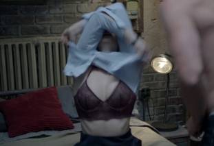 emmy rossum topless breast pops out of bra on shameless 7569 1