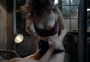 emmy rossum topless breast pops out of bra on shameless 7569 12