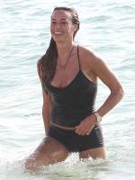 kelly bensimon nipples slip out of top at beach 6553 7