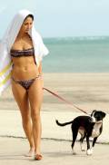 leilani dowding topless dog walker at miami beach 7182 2