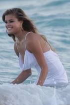 nina agdal breast slips out during beach shoot 1447 7
