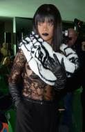 rihanna breasts in totally see through mesh top at paris party 4015 7