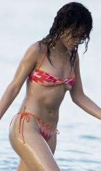 rihanna nipples come out for sun in wet bikini 7697 22