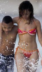 rihanna nipples come out for sun in wet bikini 7697 23