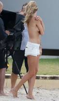 rosie huntington whiteley topless for photo shoot at beach 2105 11