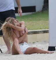 rosie huntington whiteley topless for photo shoot at beach 2105 3