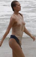 toni garrn breasts bared in totally see through wet top 4757 10