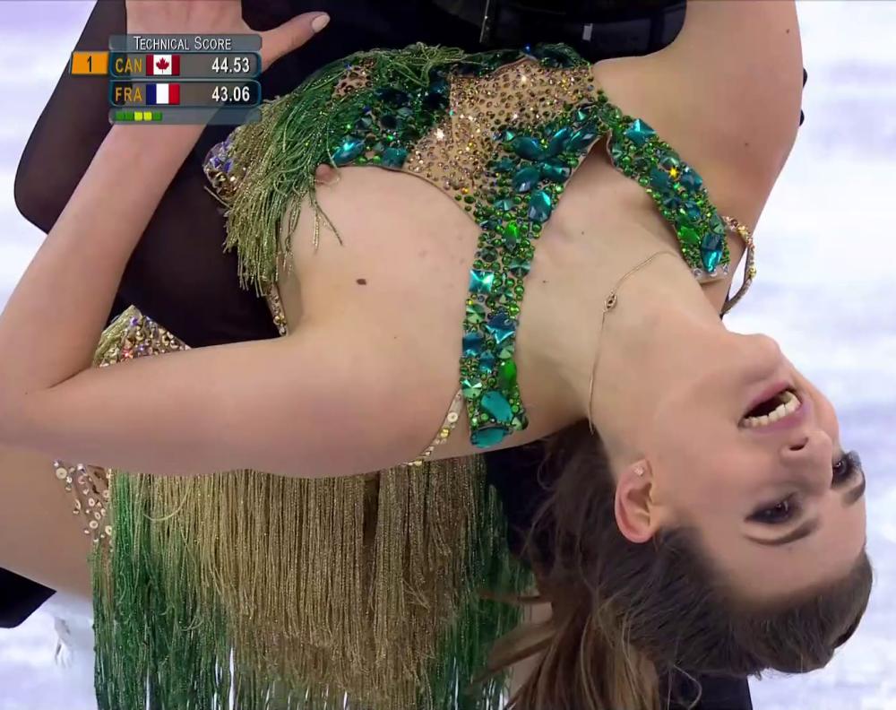 Gabriella Papadakis Uncensored Flash During Olympics Performance 1