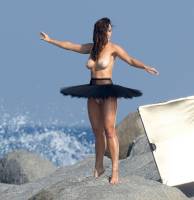 myla dalbesio topless at beach for photoshoot 9069 1