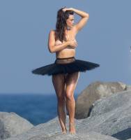 myla dalbesio topless at beach for photoshoot 9069 6