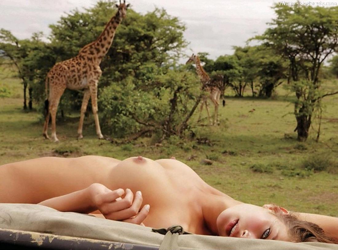 Candice Boucher Nude With Giraffes In Playboy 4