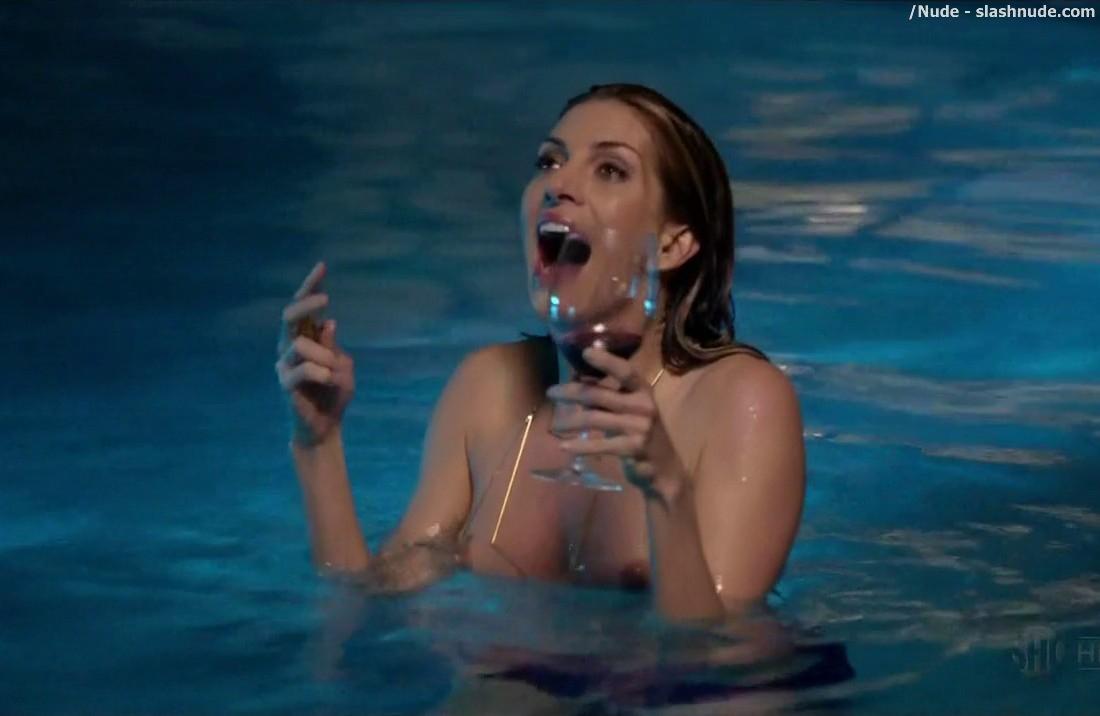 Dawn Olivieri Topless In The Pool On House Of Lies 14