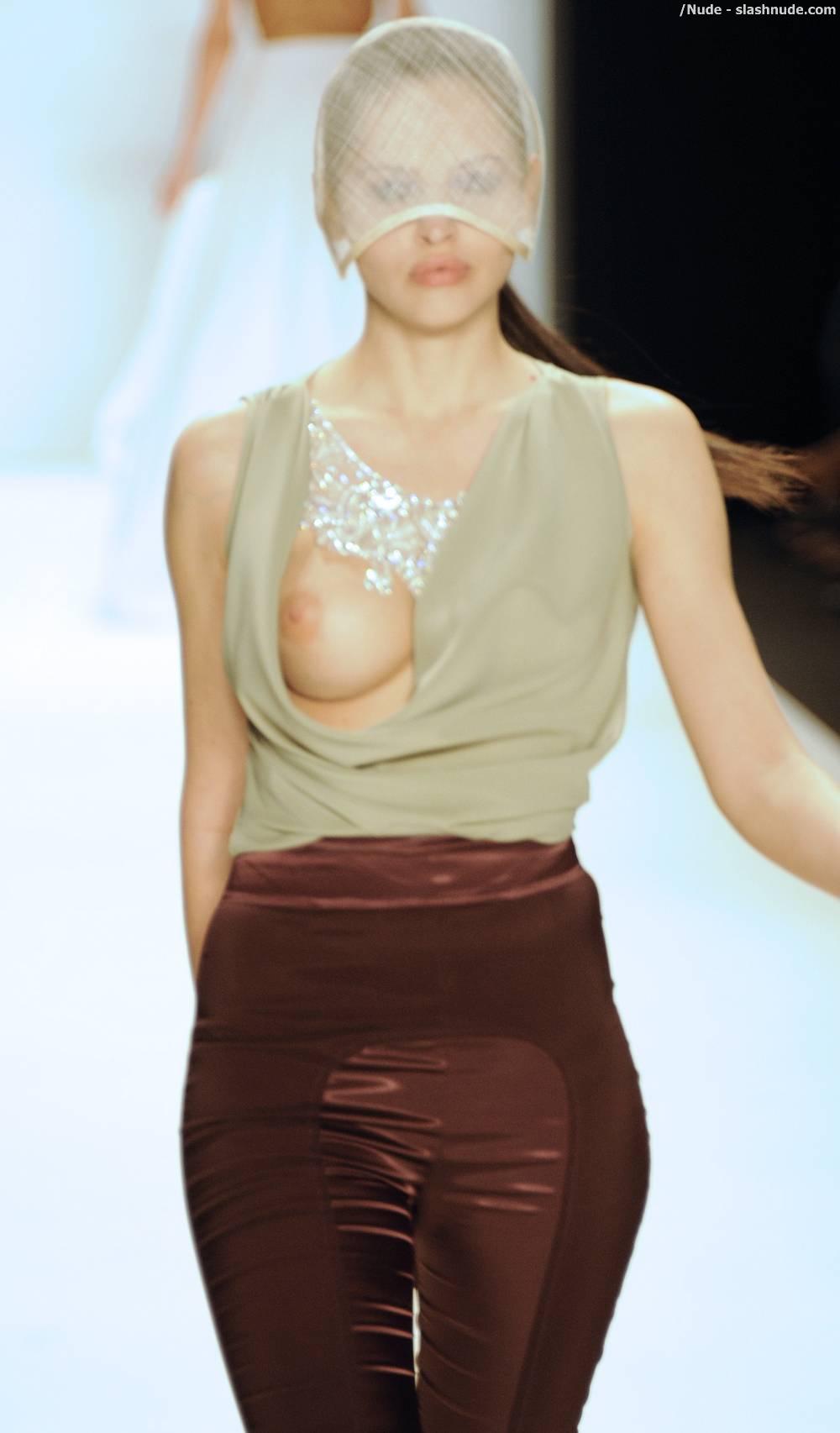Hana Nitsche Breast Slips Out Of Her Top On Runway 6