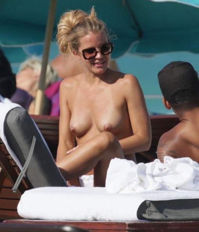 Ina Toennes Topless On Honeymoon With Dennis Aogo 2