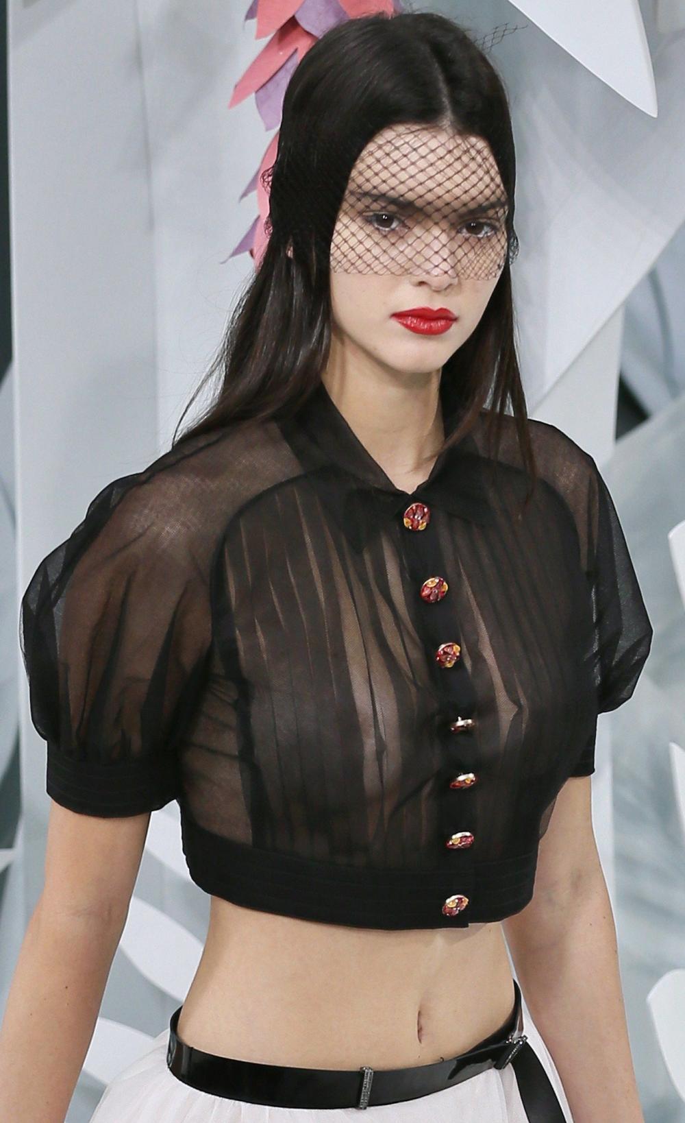 Kendall Jenner Bares Breasts In See Through On Runway 5