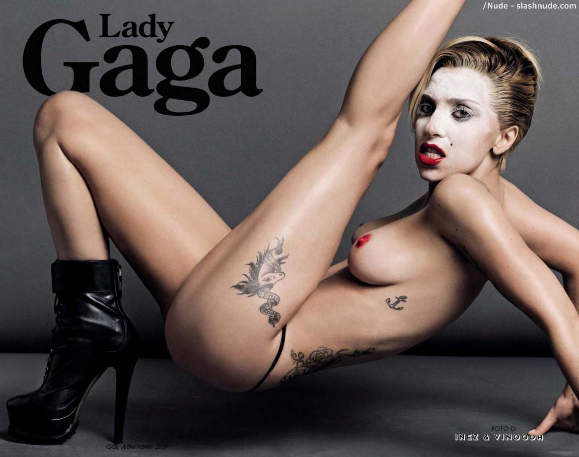 Lady Gaga Nude With Nipples Painted Red In Gq Italy 3