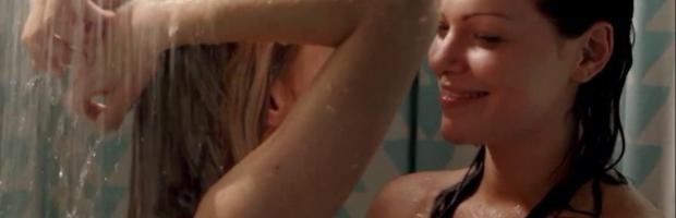 Laura Prepon Topless For Shower Kiss in Orange is the New Black.