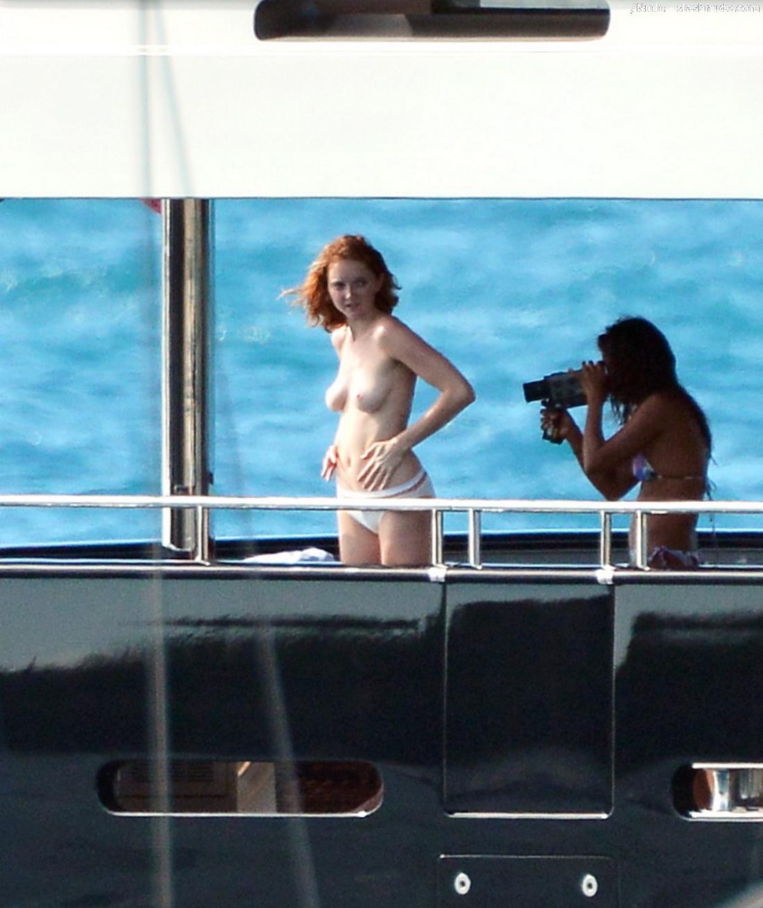 Lily Cole Topless For Bon Voyage On A Yacht In St Barts 3