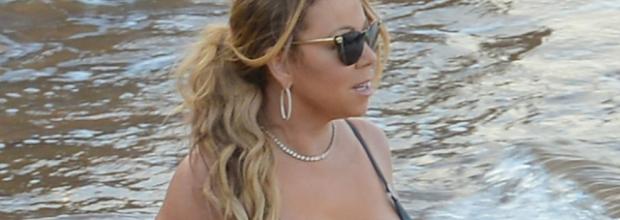 mariah carey nipple slips out of bikini at beach 0885