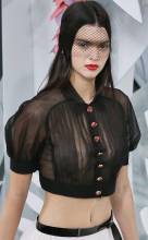 kendall jenner bares breasts in see through on runway 5970 5