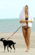 leilani dowding topless dog walker at miami beach 7182 1