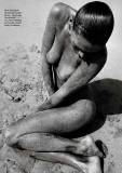 malgosia bela nude on the beach in black and white 6245 6