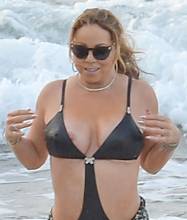 mariah carey nipple slips out of bikini at beach 0885 9