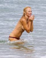 pamela anderson topless run at french beach 3604 8