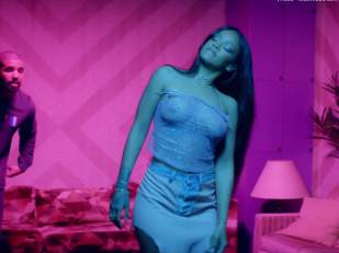 rihanna bare breasts star in work music video with drake 7062 27