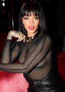 rihanna breasts in totally see through mesh top at paris party 4015 4