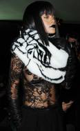 rihanna breasts in totally see through mesh top at paris party 4015 8