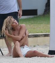 rosie huntington whiteley topless for photo shoot at beach 2105 5