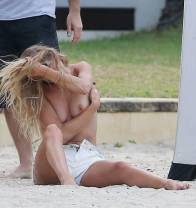 rosie huntington whiteley topless for photo shoot at beach 2105 6