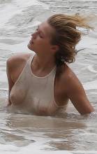 toni garrn breasts bared in totally see through wet top 4757 3